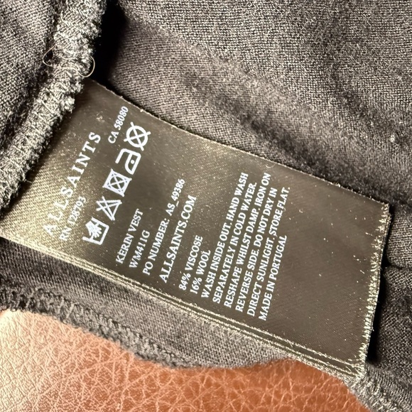 AllSaints Black Wrap Tank Top Size S Wardrobe Staple - Picture 6 of 6